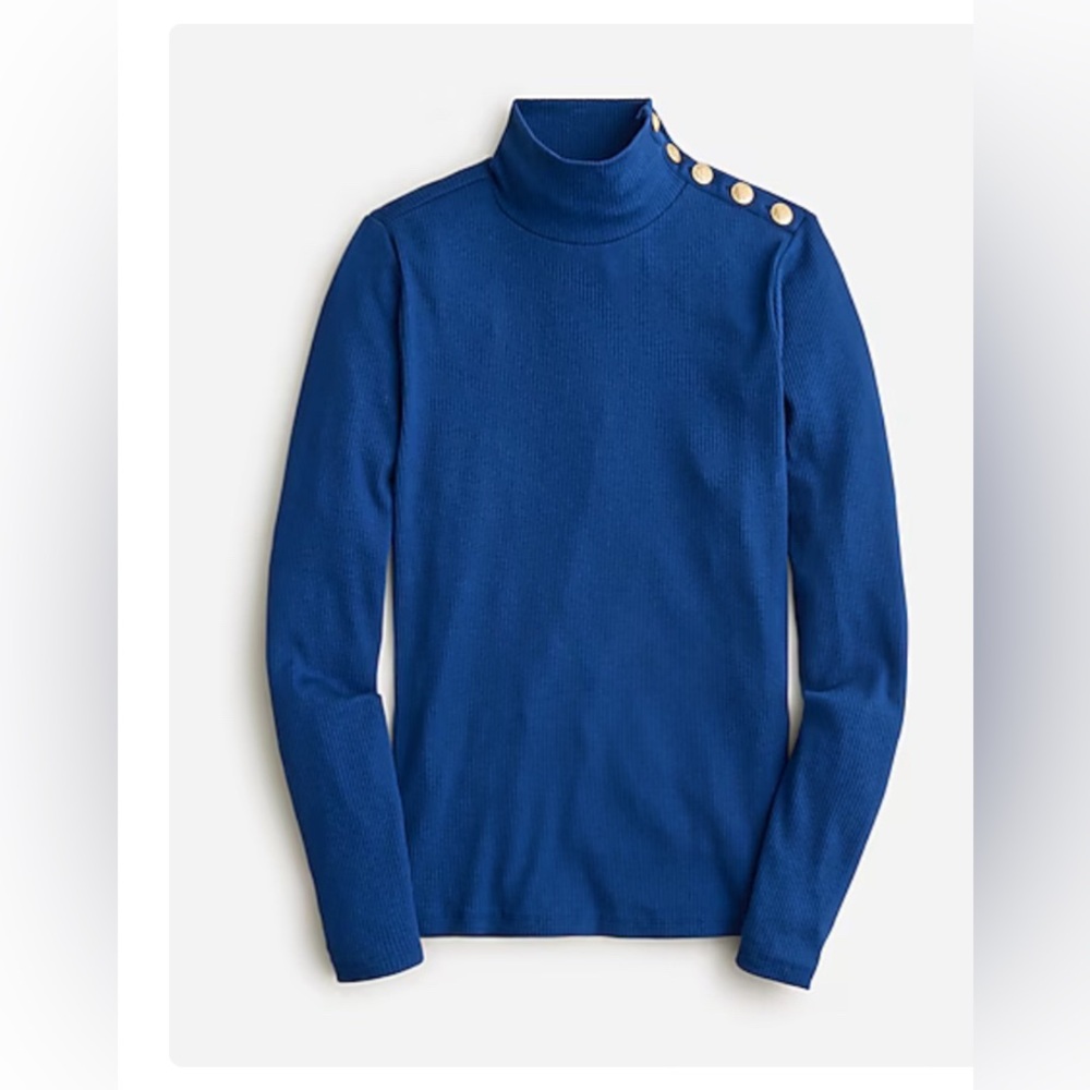 Jcrew Vintage rib turtleneck with buttons